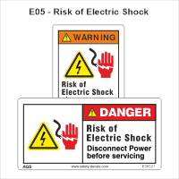 Safety Decals Risk of Electric Shock