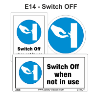 Safety Decals Switch Off