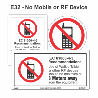 Safety Decals No Mobile or RF Device