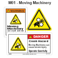 Safety Decals Moving Machinery 