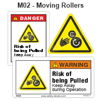 Safety Decals Moving Rollers