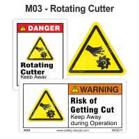 Safety Decals Rotating Cutter