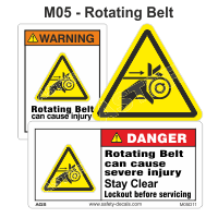 Safety Decals Rotating Belt