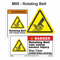 Safety Decals Rotating Belt 