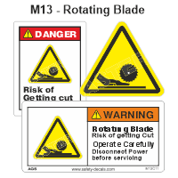 Safety Decals Rotating Blade