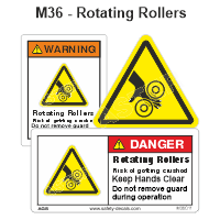 Safety Decals Rotating Rollers