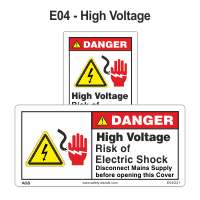 Safety Decals High Voltage