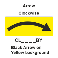 Safety Decals Arrows - Curved (Clockwise)