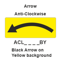 Safety Decals Arrows - Curved (Anti-Clockwise)