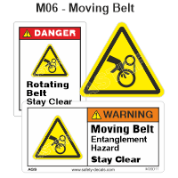 Safety Decals Moving Belt