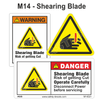 Safety Decals Shearing Blade
