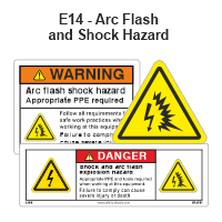 Safety Decals Arc Flash and Shock Hazaed