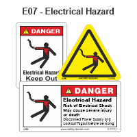 Safety Decals Electrical Hazard