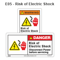 Safety Decals Risk of Electric Shock