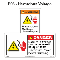 Safety Decals Hazardous Voltage