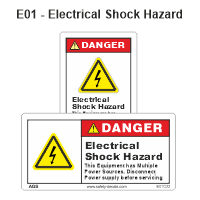 Safety Decals Electric Shock Hazard