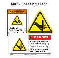 Safety Decals Shearing Blade