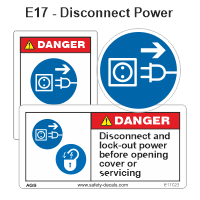 Safety Decals Disconnect Power 