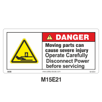 Safety Decals DANGER. Risk of Getting Crushed. Operate Carefully.     Disconnect Power before servicing
