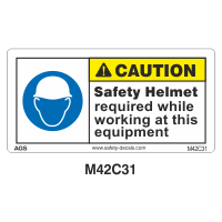 Safety Decals CAUTION. Safety Helmet required while working at this equipment.
