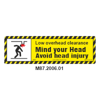 Safety Decals Risk of Head injury. Mind your Head