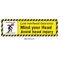Safety Decals Risk of Head injury. Mind your Head