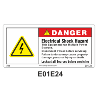 Safety Decals DANGER. Electrical Shock Hazard. This Equipment has Multiple Power Sources. Disconnect Power Supply before Servicing. Failure to do so may cause property damage, personal inquiry or death. Lockout all Sources before servicing.