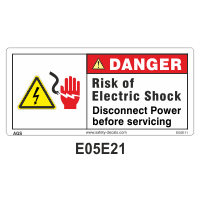 Safety Decals DANGER. Risk of Electric Shock. Disconnect Power before servicing.