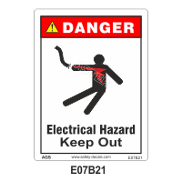 Safety Decals DANGER. Electrical Hazard. Keep Out.  