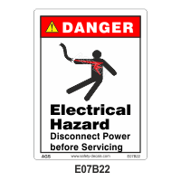 Safety Decals DANGER. Electrical Hazard. Disconnect Power before Servicing.