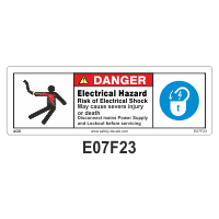 Safety Decals DANGER. Electrical Hazard. Risk of Electrical Shock. May cause severe injury or death. Disconnect Power Supply and Lockout before servicing.