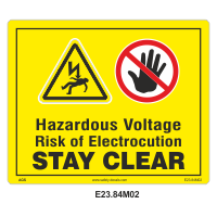 Safety Decals Hazardous Voltage. Risk of Electrocution. Stay clear