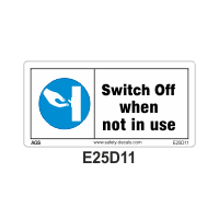 Safety Decals Switch Off when not in use