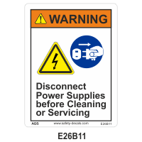 Safety Decals WARNING  Disconnect Power Supplies before Cleaning or Servicing