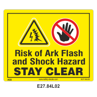 Safety Decals Risk of Arc Flash and Shock Hazard. Stay clear