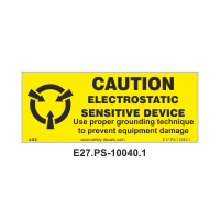 Safety Decals CAUTION.   ELECTROSTATIC SENSITIVE DEVICE. Use proper grounding technique to prevent equipment damage.