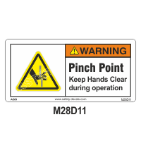 Safety Decals WARNING. Pinch Point. Keep Hands Clear during operation