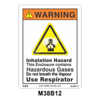 Safety Decals WARNING. Inhalation Hazard. This enclosure contains Hazardous Gases. Do not breath the Vapors. Use Respirator. 