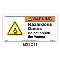 Safety Decals WARNING. Hazardous Gases. Do not breath the Vapor