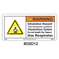 Safety Decals WARNING. Inhalation Hazard. This enclosure contains Hazardous Gases. Do not breath the Vapors. Use Respirator. 