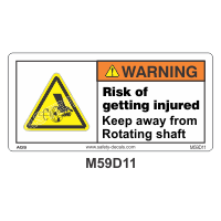 Safety Decals WARNING. Risk of getting injured. Keep Off during operation.