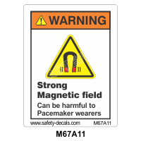 Safety Decals WARNING  Strong Magnetic field can be harmful to Pacemaker wearers. 