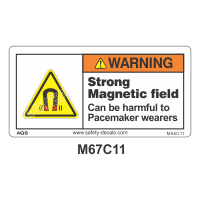 Safety Decals DANGER   Strong Magnetic field can be harmful to Pacemaker wearers. 