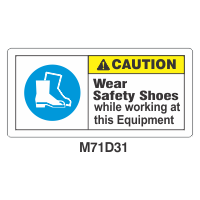 Safety Decals CAUTION    Wear Safety Shoes while working at this equipment. 